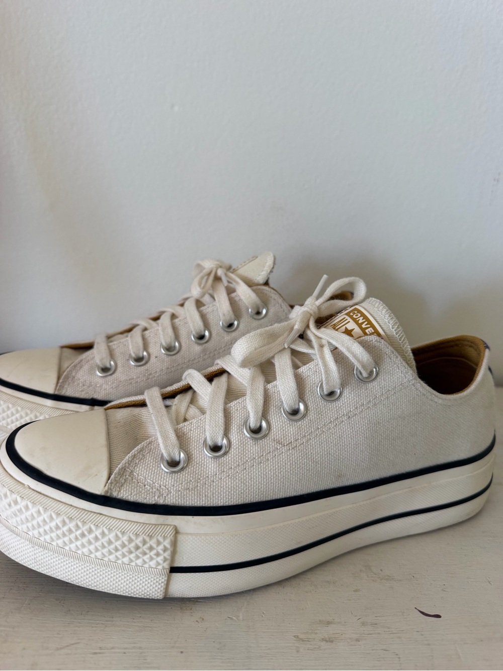 Converse Low-Top Canvas Sneakers in Off-White